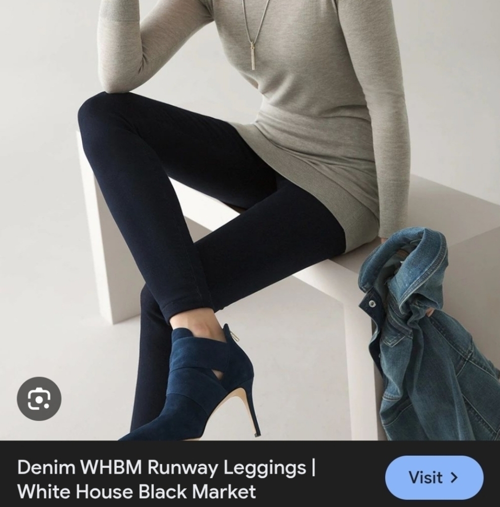 WHBM Dark Wash Denim Runway Legging